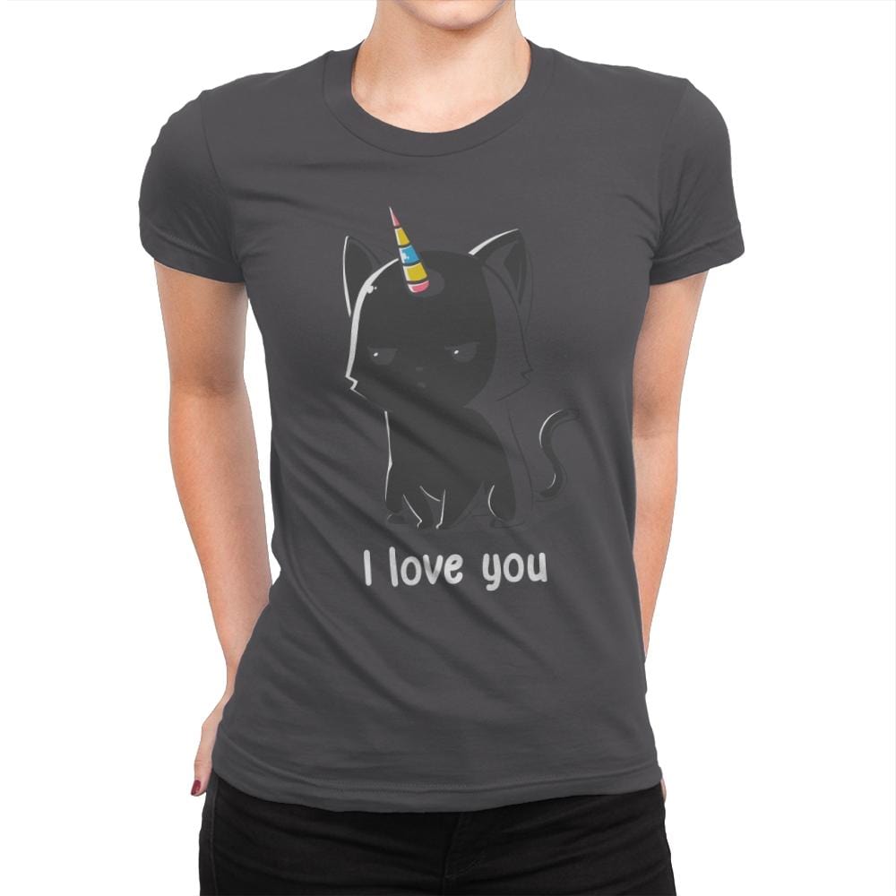 I Love You Cat - Womens Premium T-Shirts RIPT Apparel Small / Heavy Metal