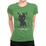 I Love You Cat - Womens Premium T-Shirts RIPT Apparel Small / Kelly Green