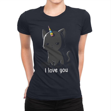 I Love You Cat - Womens Premium T-Shirts RIPT Apparel Small / Midnight Navy