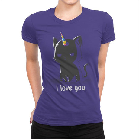 I Love You Cat - Womens Premium T-Shirts RIPT Apparel Small / Purple Rush
