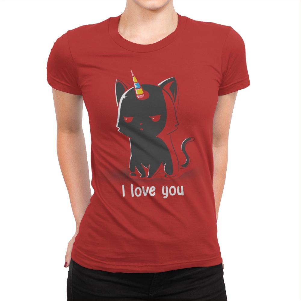 I Love You Cat - Womens Premium T-Shirts RIPT Apparel Small / Red