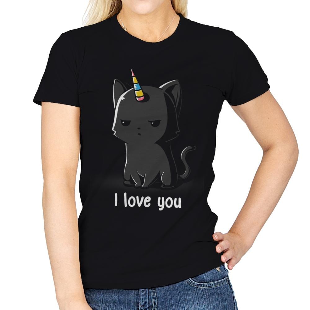 I Love You Cat - Womens T-Shirts RIPT Apparel Small / Black
