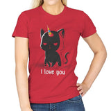 I Love You Cat - Womens T-Shirts RIPT Apparel Small / Red