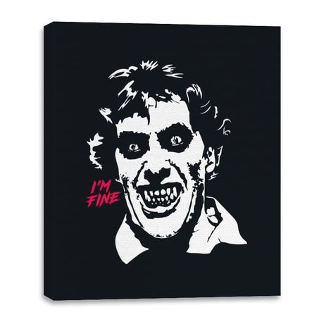 I'm Fine American Werewolf - Canvas Wraps Canvas Wraps RIPT Apparel 16x20 / Black