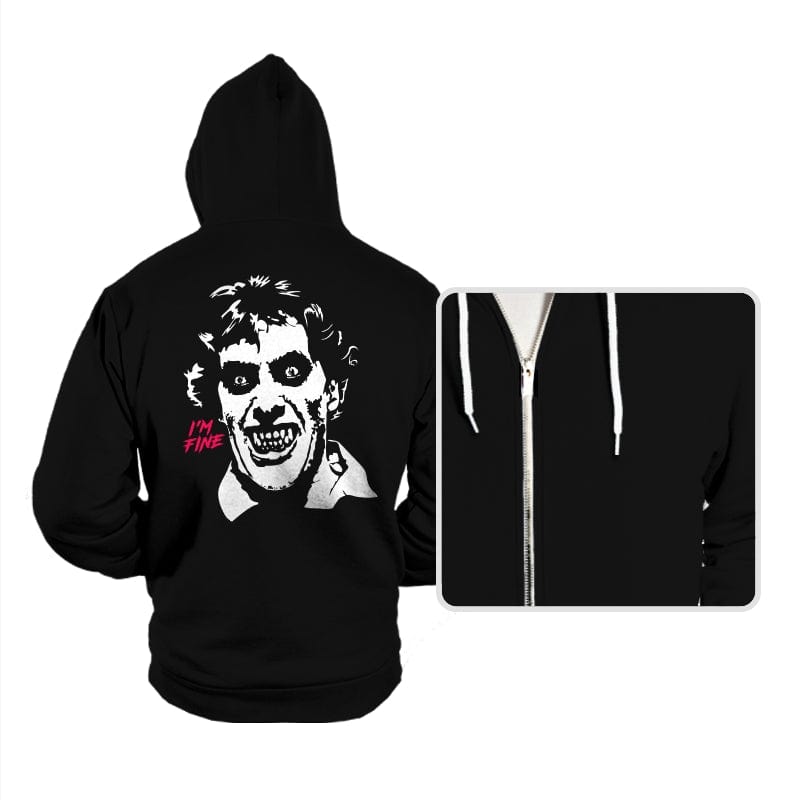 I'm Fine American Werewolf - Hoodies Hoodies RIPT Apparel Small / Black