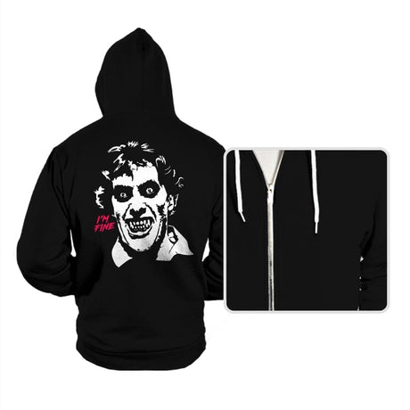 I'm Fine American Werewolf - Hoodies Hoodies RIPT Apparel Small / Black