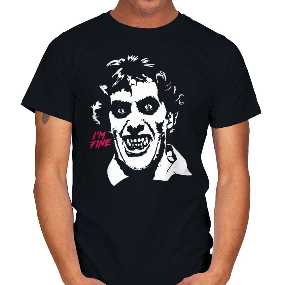 I'm Fine American Werewolf - Mens T-Shirts RIPT Apparel Small / Black