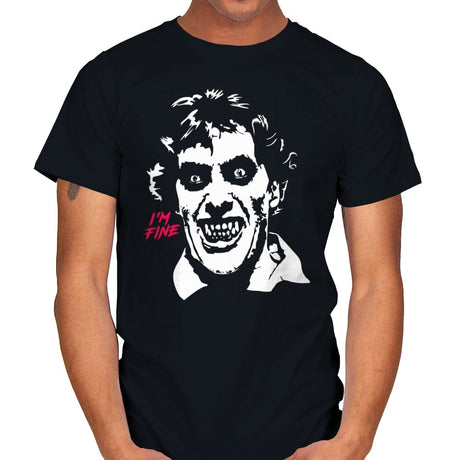 I'm Fine American Werewolf - Mens T-Shirts RIPT Apparel Small / Black