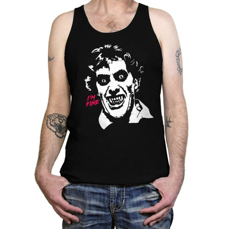 I'm Fine American Werewolf - Tanktop Tanktop RIPT Apparel X-Small / Black