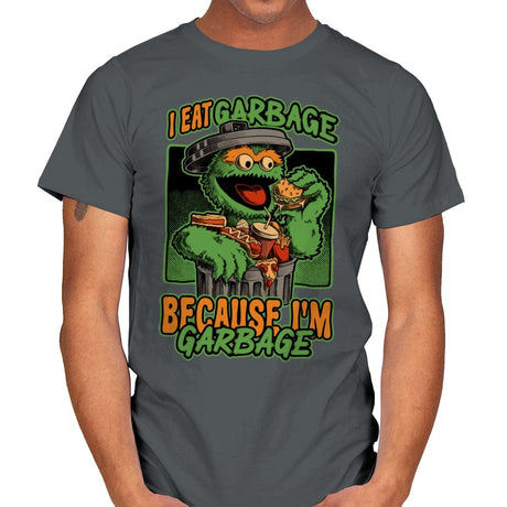 I'm Garbage - Funny Fastfood Puppet - Mens T-Shirts RIPT Apparel Small / Charcoal