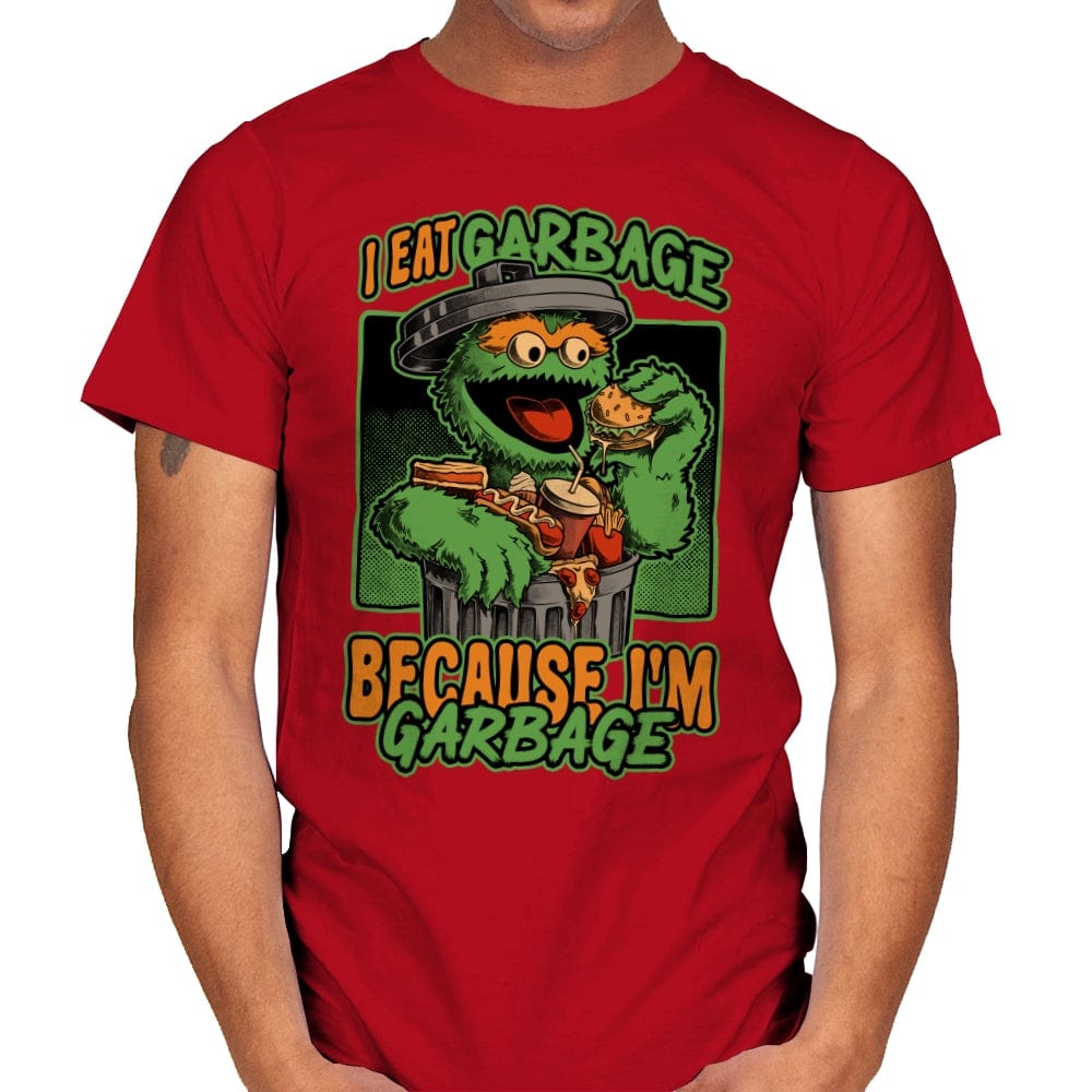 I'm Garbage - Funny Fastfood Puppet - Mens T-Shirts RIPT Apparel Small / Red