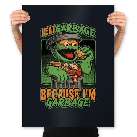 I'm Garbage - Funny Fastfood Puppet - Prints Posters RIPT Apparel 18x24 / Black