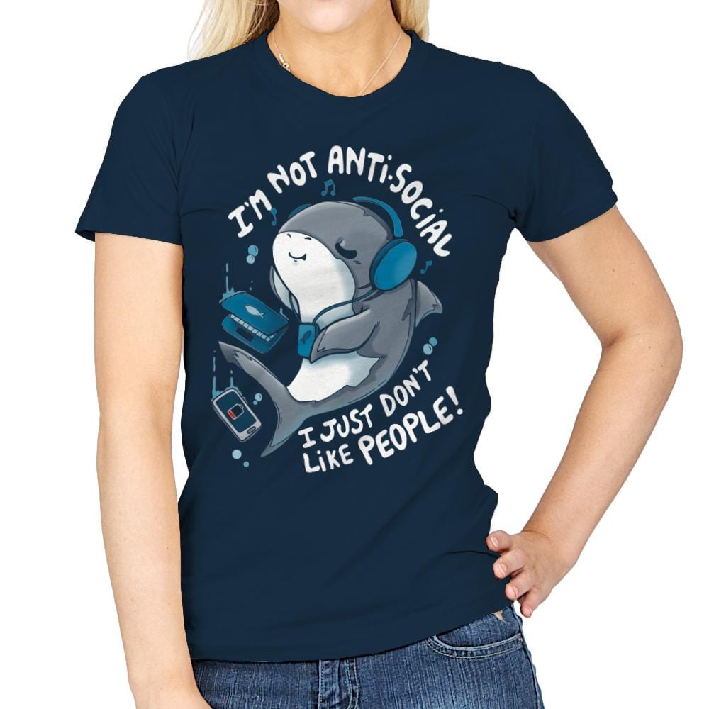 I'm Not Antisocial - Womens T-Shirts RIPT Apparel Small / Navy
