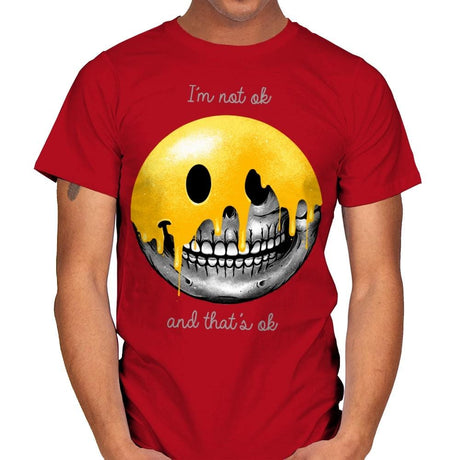I'm Not Ok, And That's Ok - Mens T-Shirts RIPT Apparel Small / Red