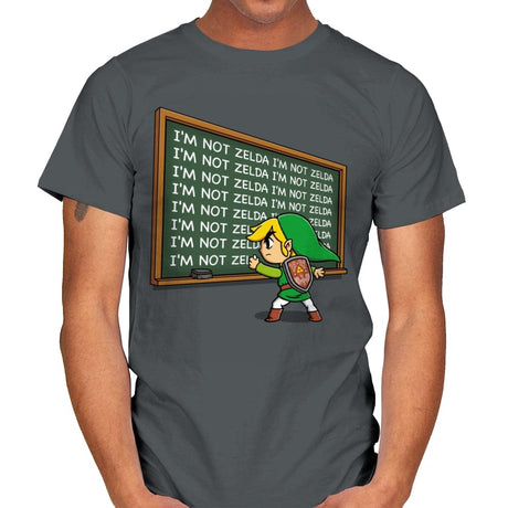 I'm Not Zelda! - Mens T-Shirts RIPT Apparel Small / Charcoal