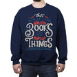 I Read Books - Crew Neck Sweatshirt Crew Neck Sweatshirt RIPT Apparel Small / Navy