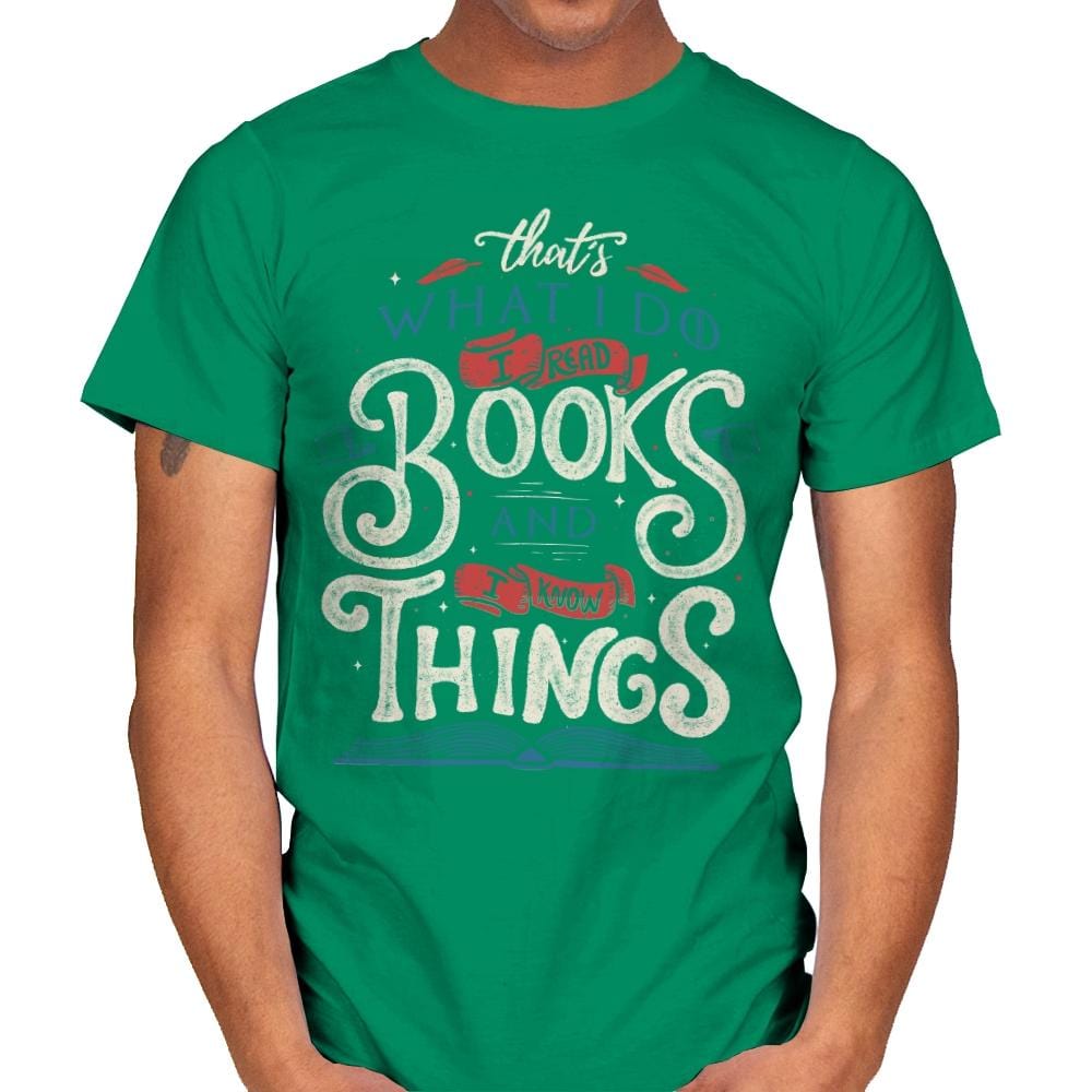 I Read Books - Mens T-Shirts RIPT Apparel Small / Kelly