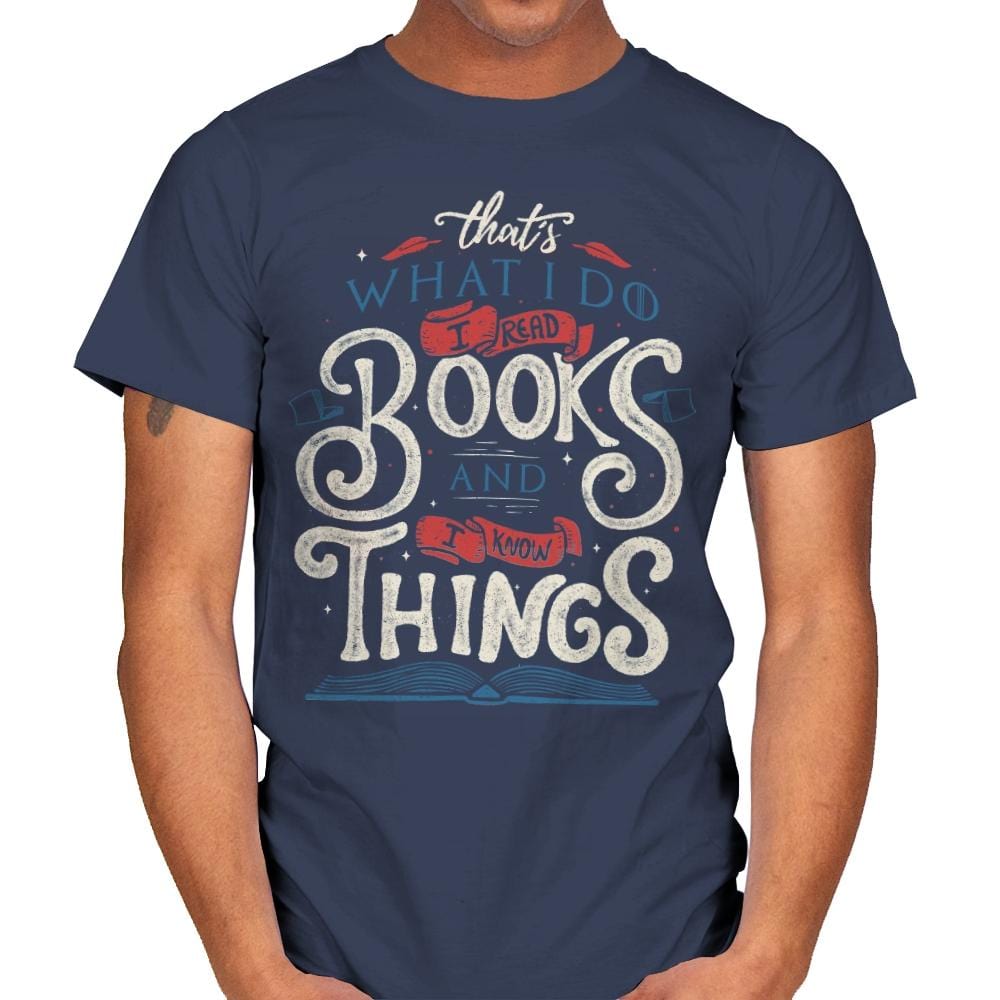 I Read Books - Mens T-Shirts RIPT Apparel Small / Navy