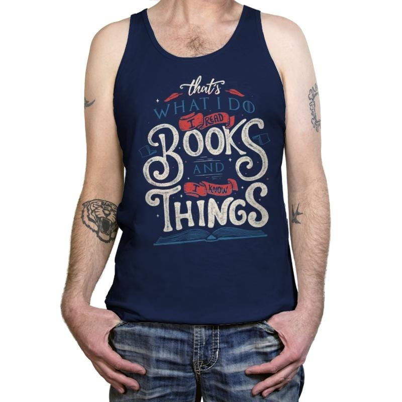 I Read Books - Tanktop Tanktop RIPT Apparel X-Small / Navy