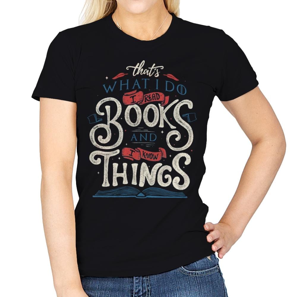 I Read Books - Womens T-Shirts RIPT Apparel Small / Black