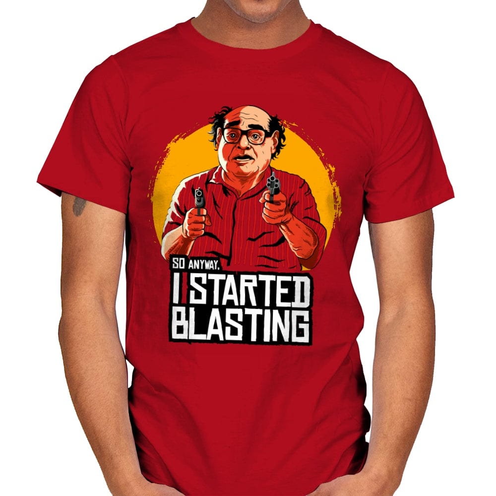 I Started Blasting - Mens T-Shirts RIPT Apparel Small / Red