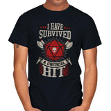 I Survived a Critical Hit - Mens T-Shirts RIPT Apparel Small / Black