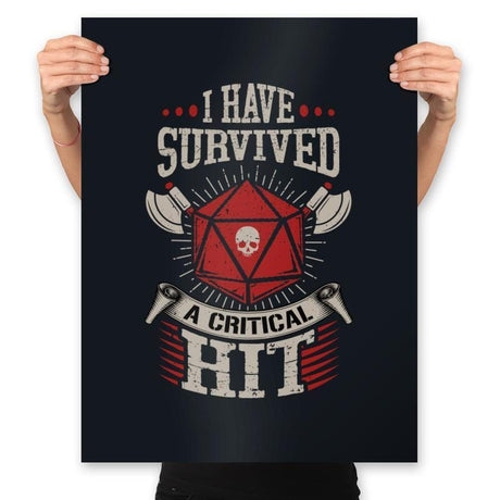 I Survived a Critical Hit - Prints Posters RIPT Apparel 18x24 / Black