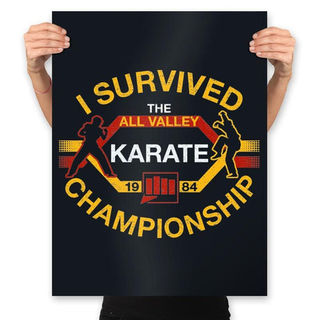 I Survived All Valley Karate - Prints Posters RIPT Apparel 18x24 / Black