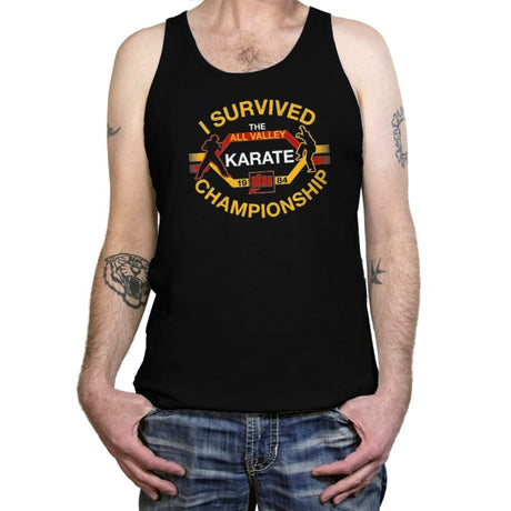 I Survived All Valley Karate - Tanktop Tanktop RIPT Apparel X-Small / Black