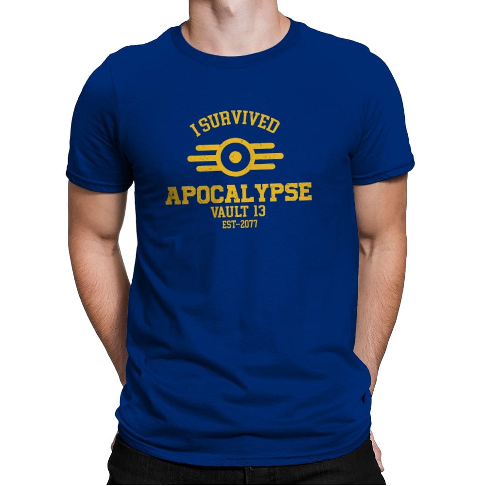 I Survived Apocalypse - Mens Premium T-Shirts RIPT Apparel Small / Royal