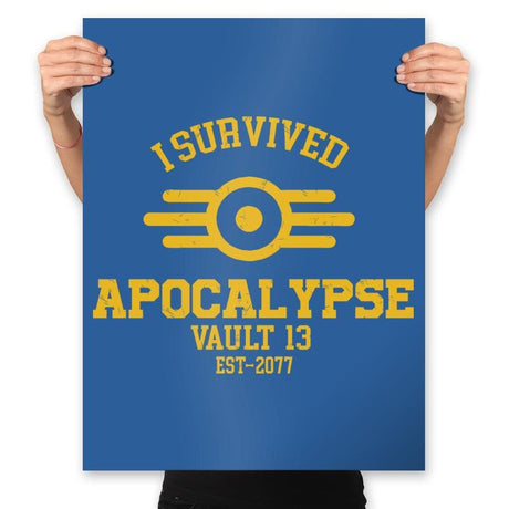 I Survived Apocalypse - Prints Posters RIPT Apparel 18x24 / Royal