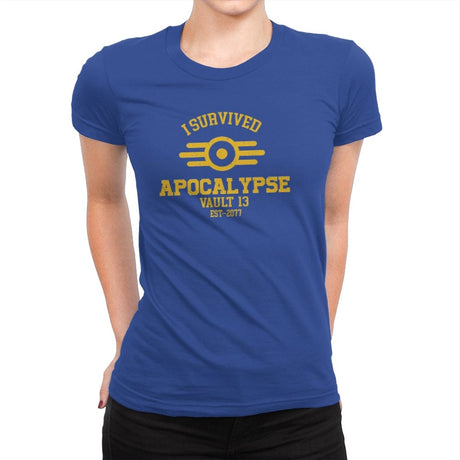 I Survived Apocalypse - Womens Premium T-Shirts RIPT Apparel Small / Royal