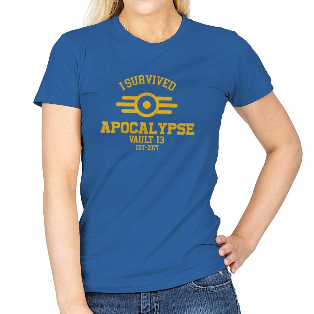I Survived Apocalypse - Womens T-Shirts RIPT Apparel Small / Royal