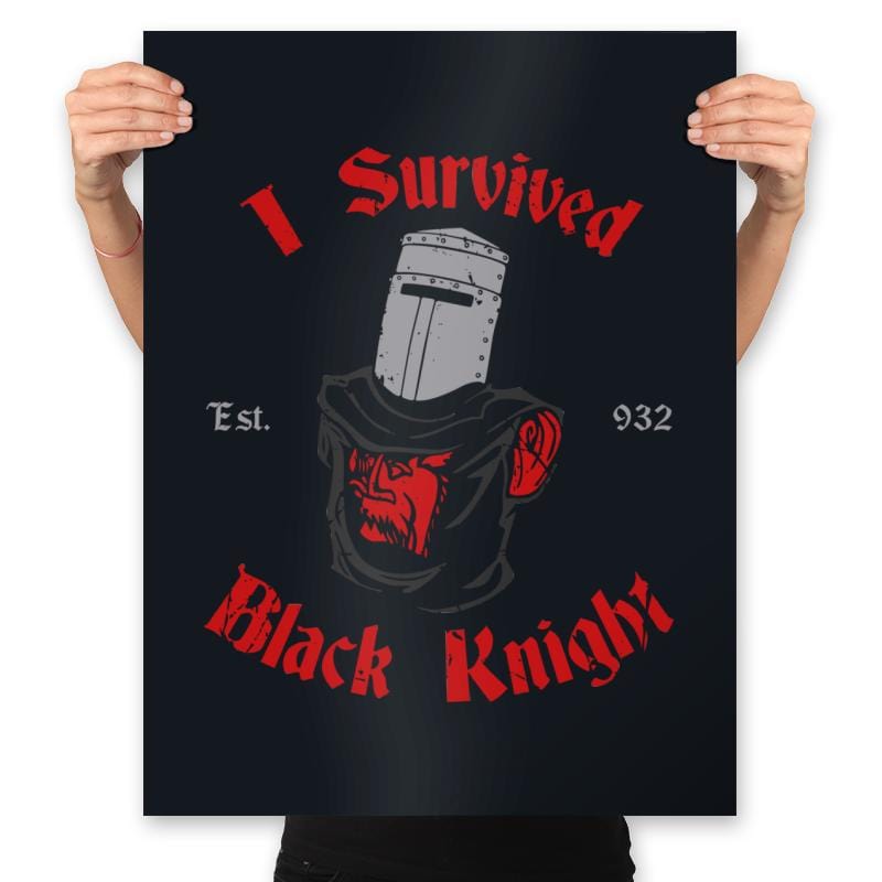 I Survived Black Knight - Prints Posters RIPT Apparel 18x24 / Black