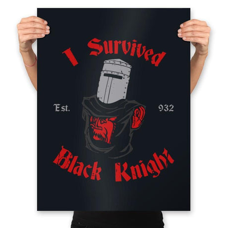 I Survived Black Knight - Prints Posters RIPT Apparel 18x24 / Black