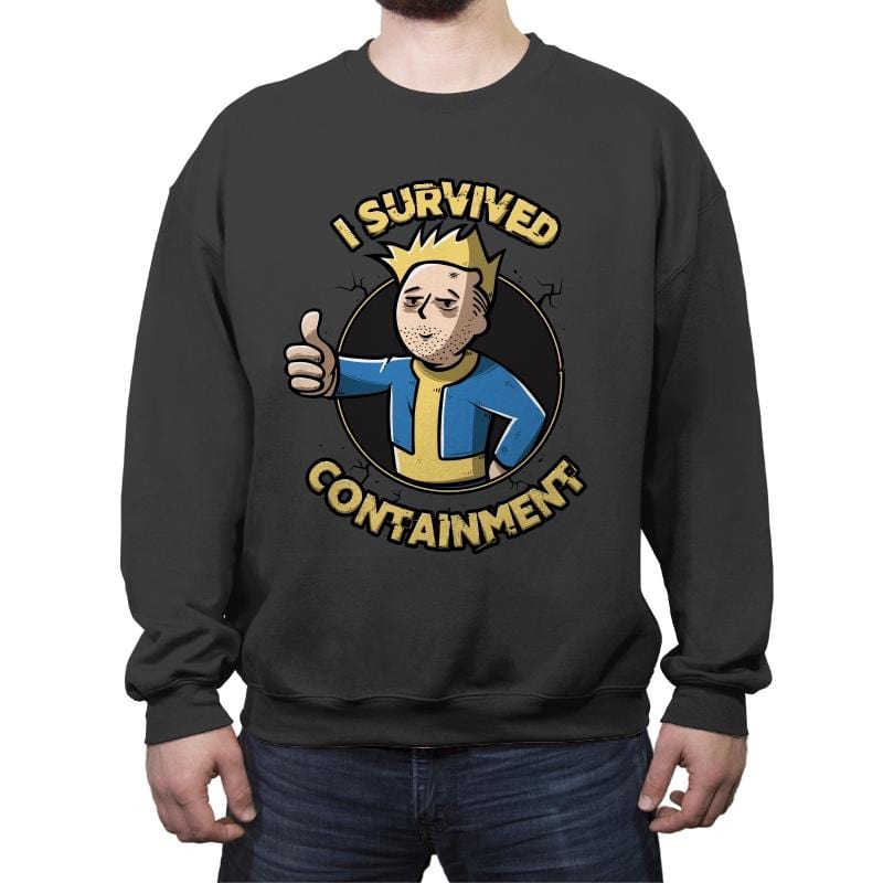 I Survived Containment - Crew Neck Sweatshirt Crew Neck Sweatshirt RIPT Apparel Small / Charcoal
