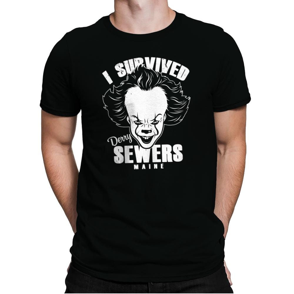 I Survived Derry Sewers - Mens Premium T-Shirts RIPT Apparel Small / Black