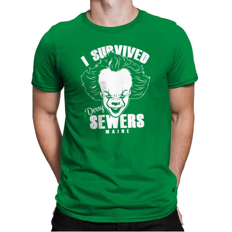 I Survived Derry Sewers - Mens Premium T-Shirts RIPT Apparel Small / Kelly