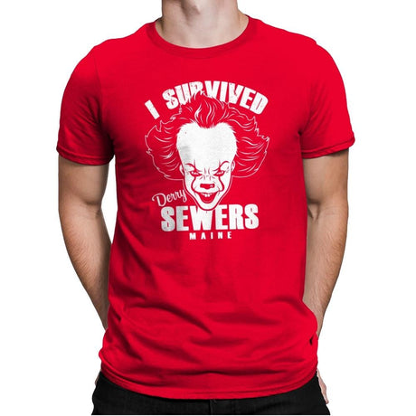 I Survived Derry Sewers - Mens Premium T-Shirts RIPT Apparel Small / Red