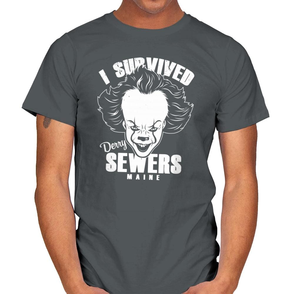 I Survived Derry Sewers - Mens T-Shirts RIPT Apparel Small / Charcoal