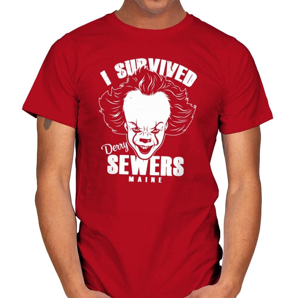 I Survived Derry Sewers - Mens T-Shirts RIPT Apparel Small / Red