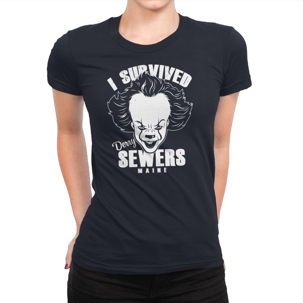 I Survived Derry Sewers - Womens Premium T-Shirts RIPT Apparel Small / Midnight Navy