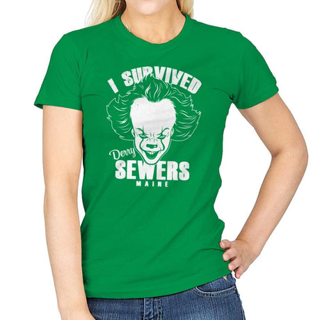 I Survived Derry Sewers - Womens T-Shirts RIPT Apparel Small / Irish Green