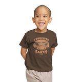 I Survived Earth - Youth T-Shirts RIPT Apparel X-small / Dark chocolate