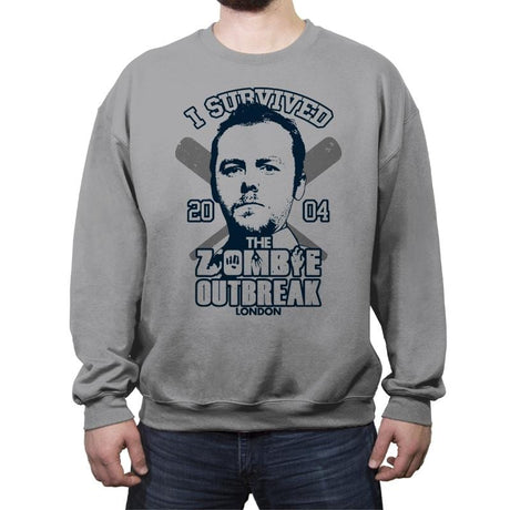 I Survived The Zombie Outbreak - Anytime - Crew Neck Sweatshirt Crew Neck Sweatshirt RIPT Apparel