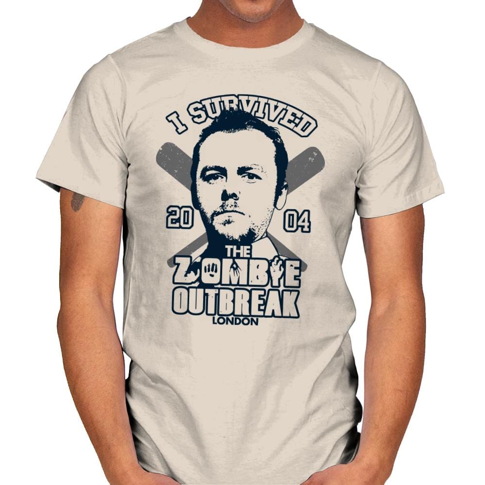 I Survived The Zombie Outbreak - Anytime - Mens T-Shirts RIPT Apparel Small / Natural