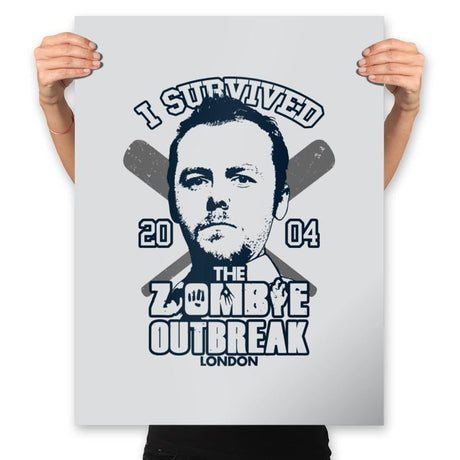 I Survived The Zombie Outbreak - Anytime - Prints Posters RIPT Apparel 18x24 / Silver