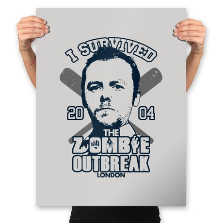 I Survived The Zombie Outbreak - Anytime - Prints Posters RIPT Apparel 18x24 / Silver