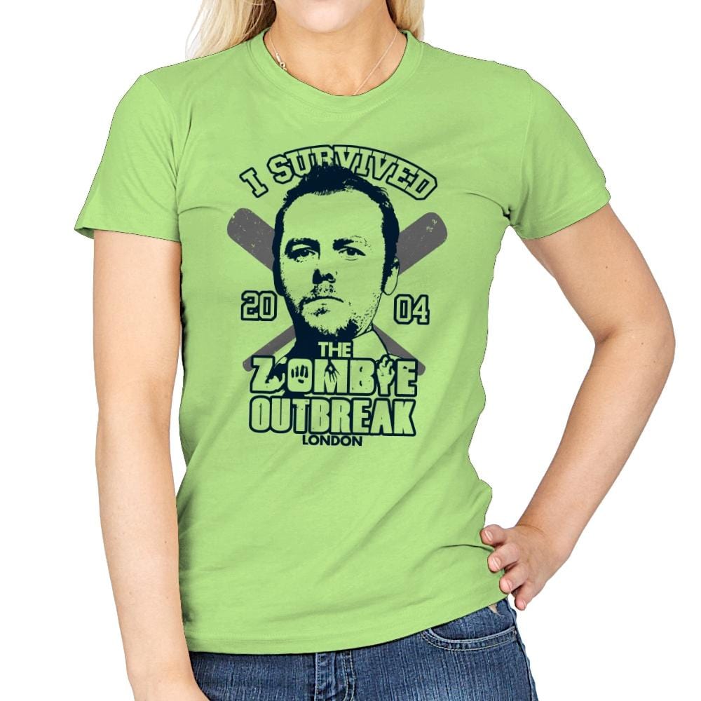 I Survived The Zombie Outbreak - Anytime - Womens T-Shirts RIPT Apparel Small / Mint Green