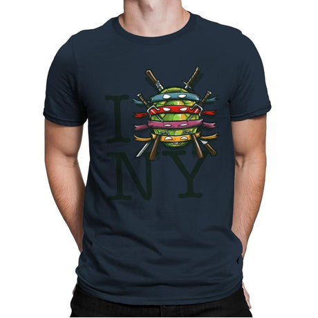 I (Turtle) NY - Art attack - Mens Premium T-Shirts RIPT Apparel Small / Indigo